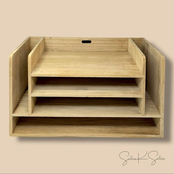 Wooden Desk Organizer - Hearth & Hand Magnolia - 6-Compartment File Sorter 2018 - Picture 3 of 6